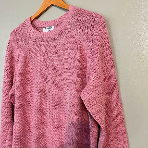 Old Navy Womens Cotton Blend Knit Crew Neck Pullover Sweater Pink L NWT - Picture 8 of 12